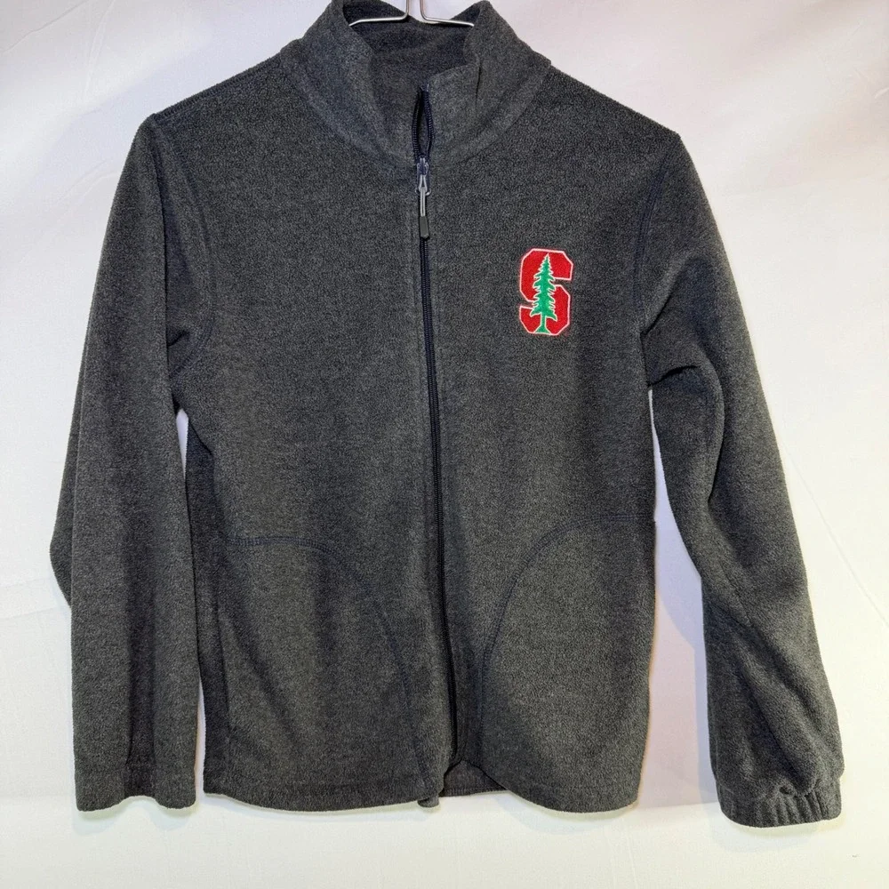 Landway Stanford University Fleece‎ Jacket Kids Medium 10-12 Gray Full Zip NCAA